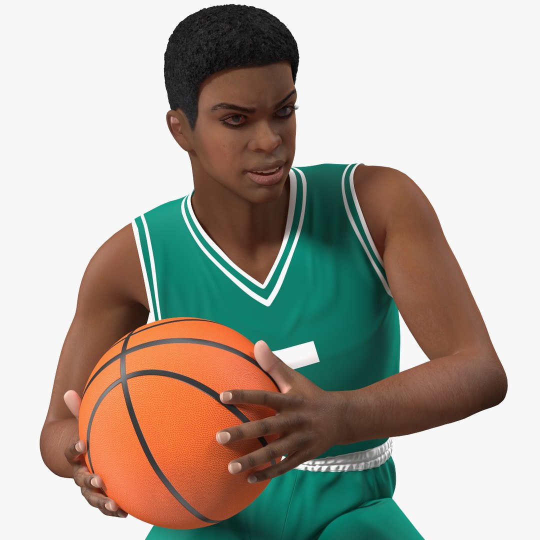 Light Skin Teenager Basketball Player Rigged 3D model preview