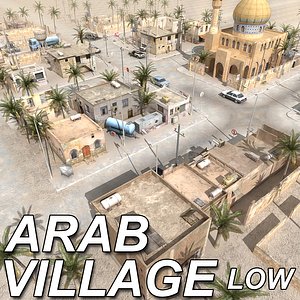 3d arab village houses