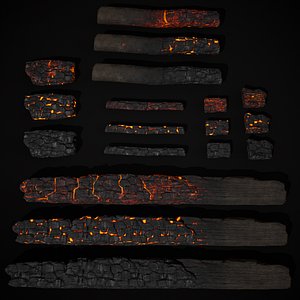 Wood Burnt Coals 3D model