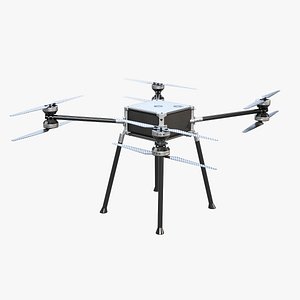 3D model Quadcopter Utility Drone  Industrial UAV with Carbon Fiber Propellers