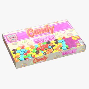 3D model Candies Sweets Box Low Poly