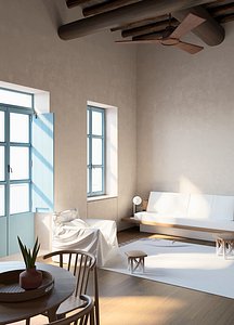 Milos House - an interior scene ( Cinema4d + Corona )