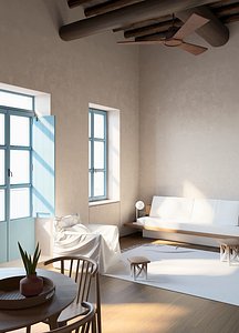 Milos House - an interior scene ( Cinema4d + Corona )