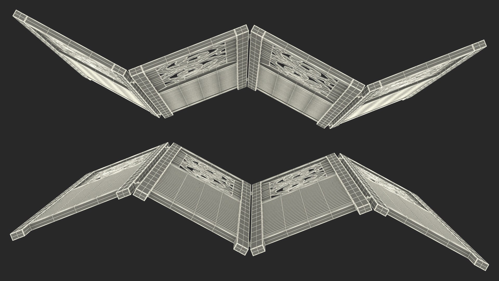 3D Gray Carved Wood Folding Room Divider Model - TurboSquid 2127805