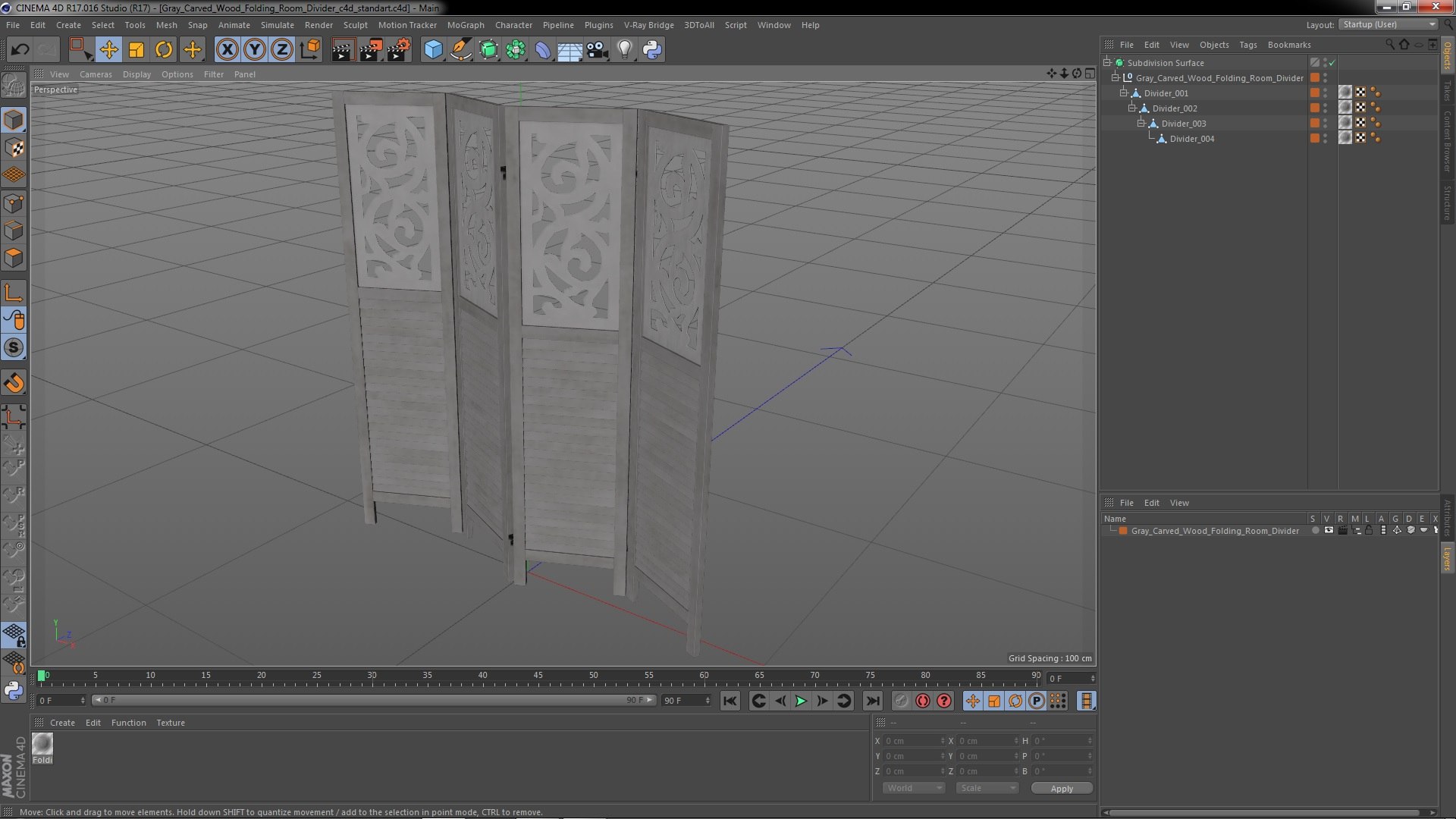 3D Gray Carved Wood Folding Room Divider Model - TurboSquid 2127805