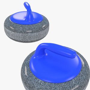 Curling Stone - Blue 3D model