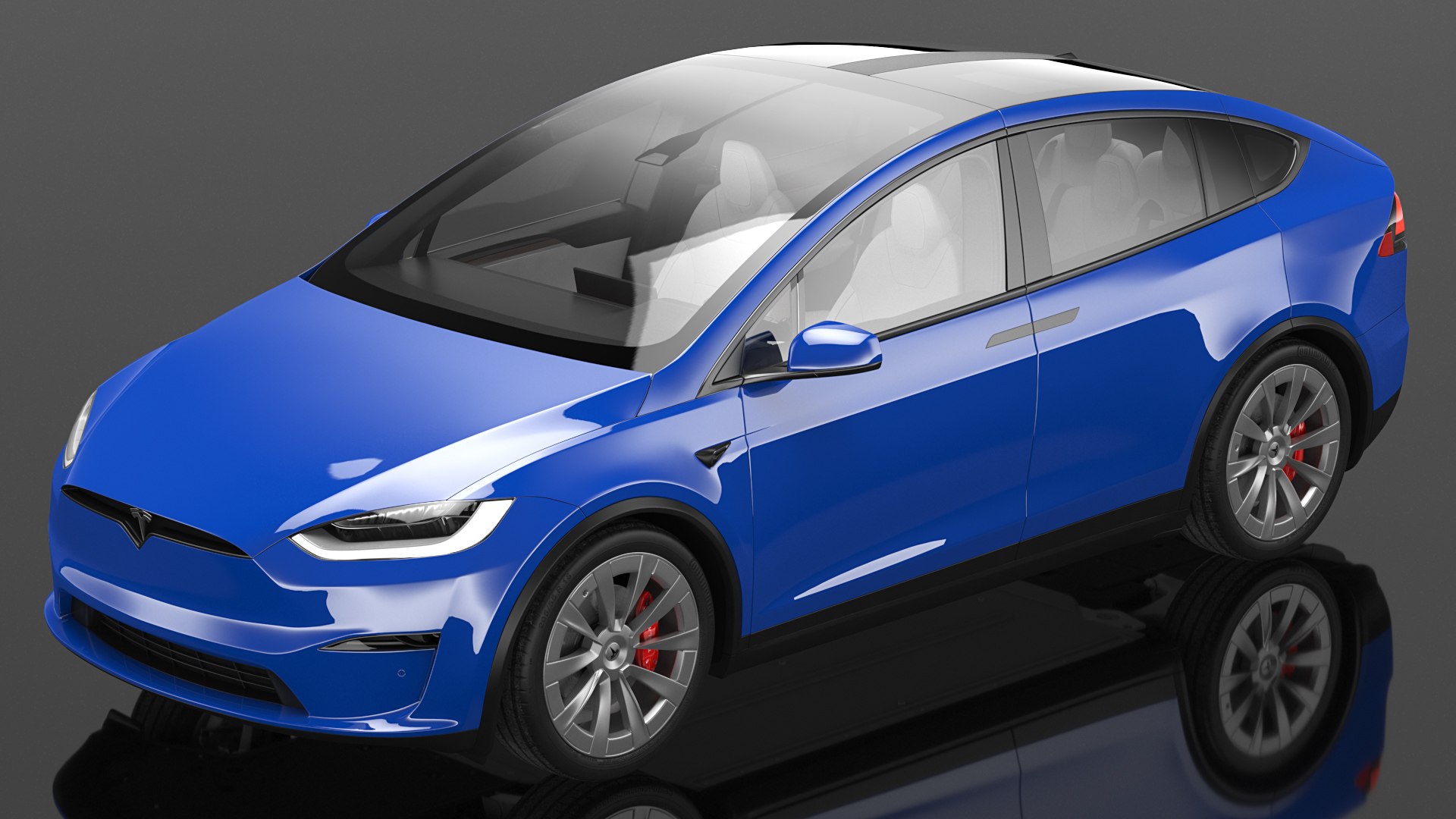 Tesla Model X Plaid 3D model preview