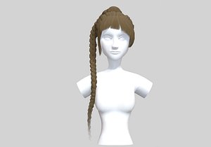 3D model Bun Ponytail Hairstyle