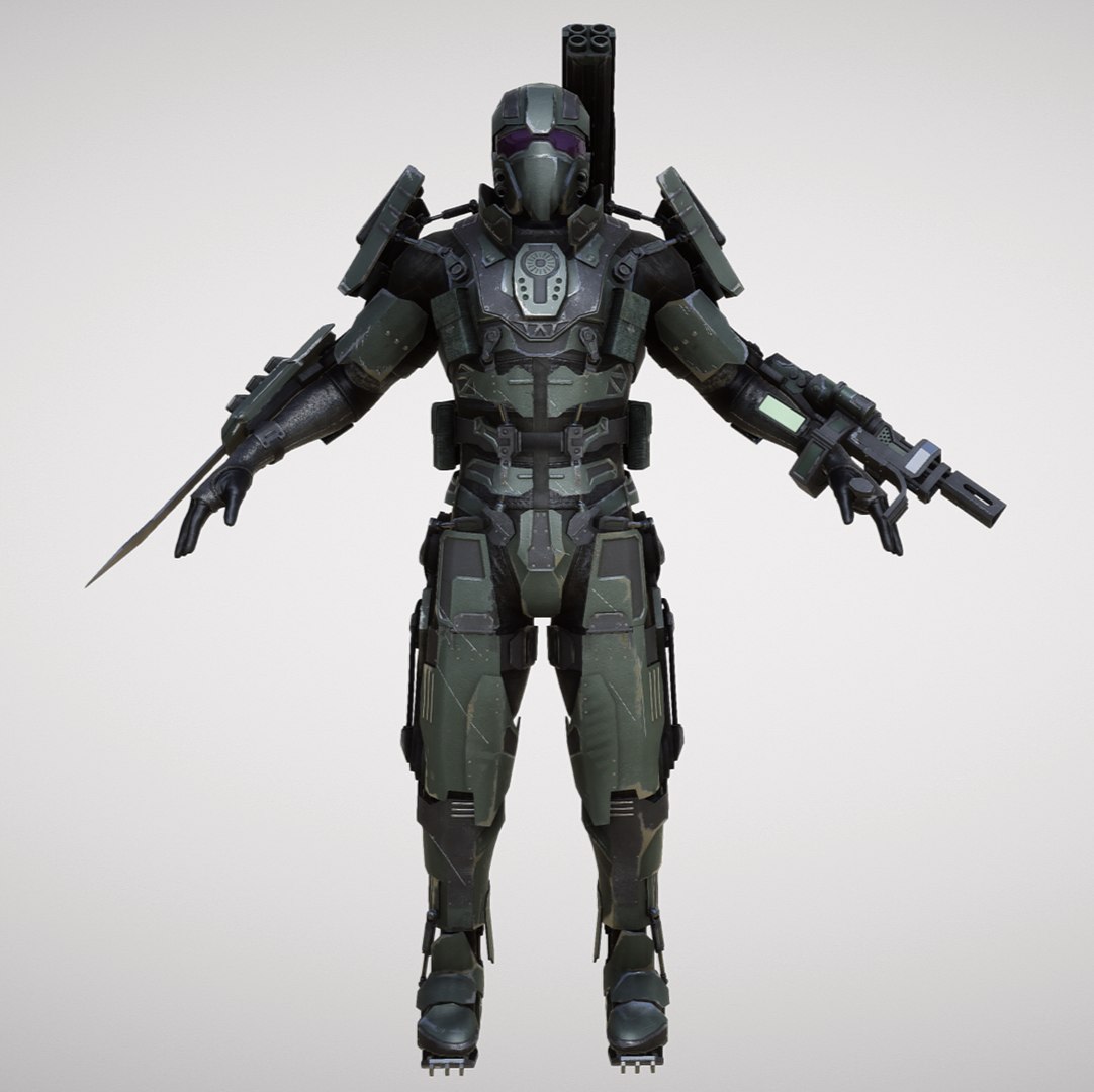 Soldier Exoskeleton Pbr 3d Fbx