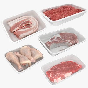 Raw Meat Wrapped Package Collection