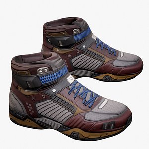 3D Sci-Fi Sneakers p01 model