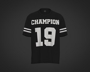 3D model Mens mesh t-shirt with lettering graphic design