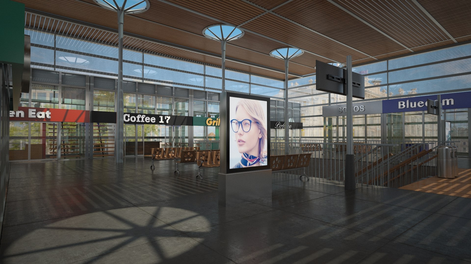 Rail Station Interior Design 3D - TurboSquid 2044554