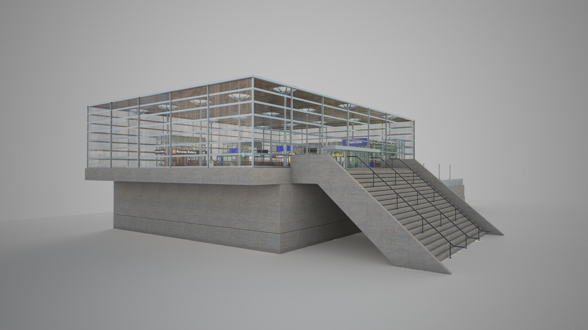 Rail Station Interior Design 3D - TurboSquid 2044554