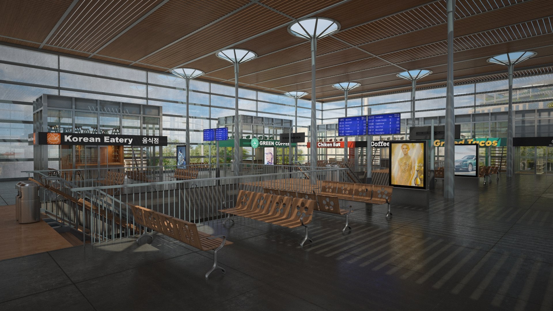Rail Station Interior Design 3D - TurboSquid 2044554