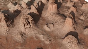 3D model Yadun landform - a wind-eroded terrain