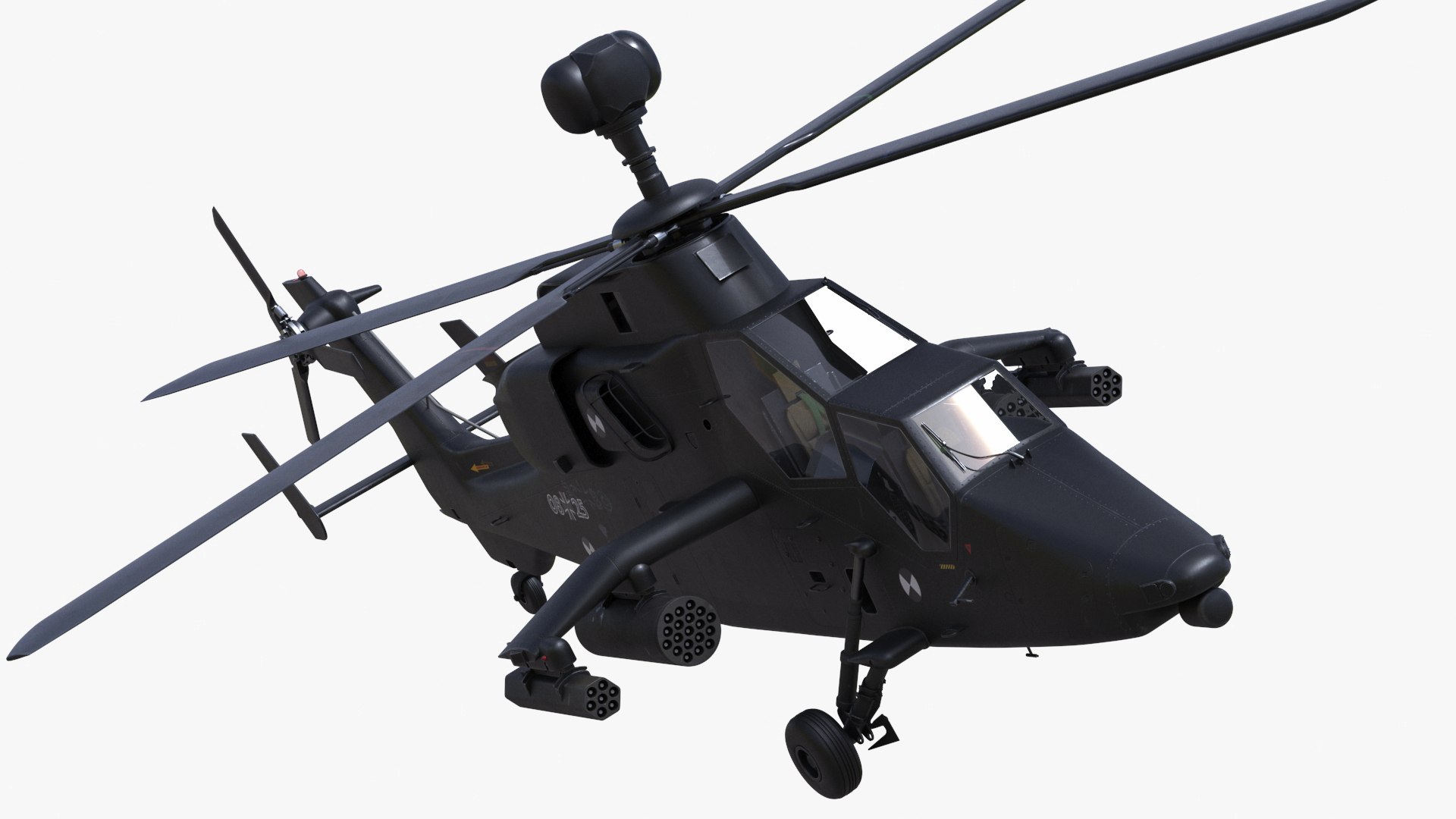 Eurocopter Tiger EC665 Black Rigged 3D model preview