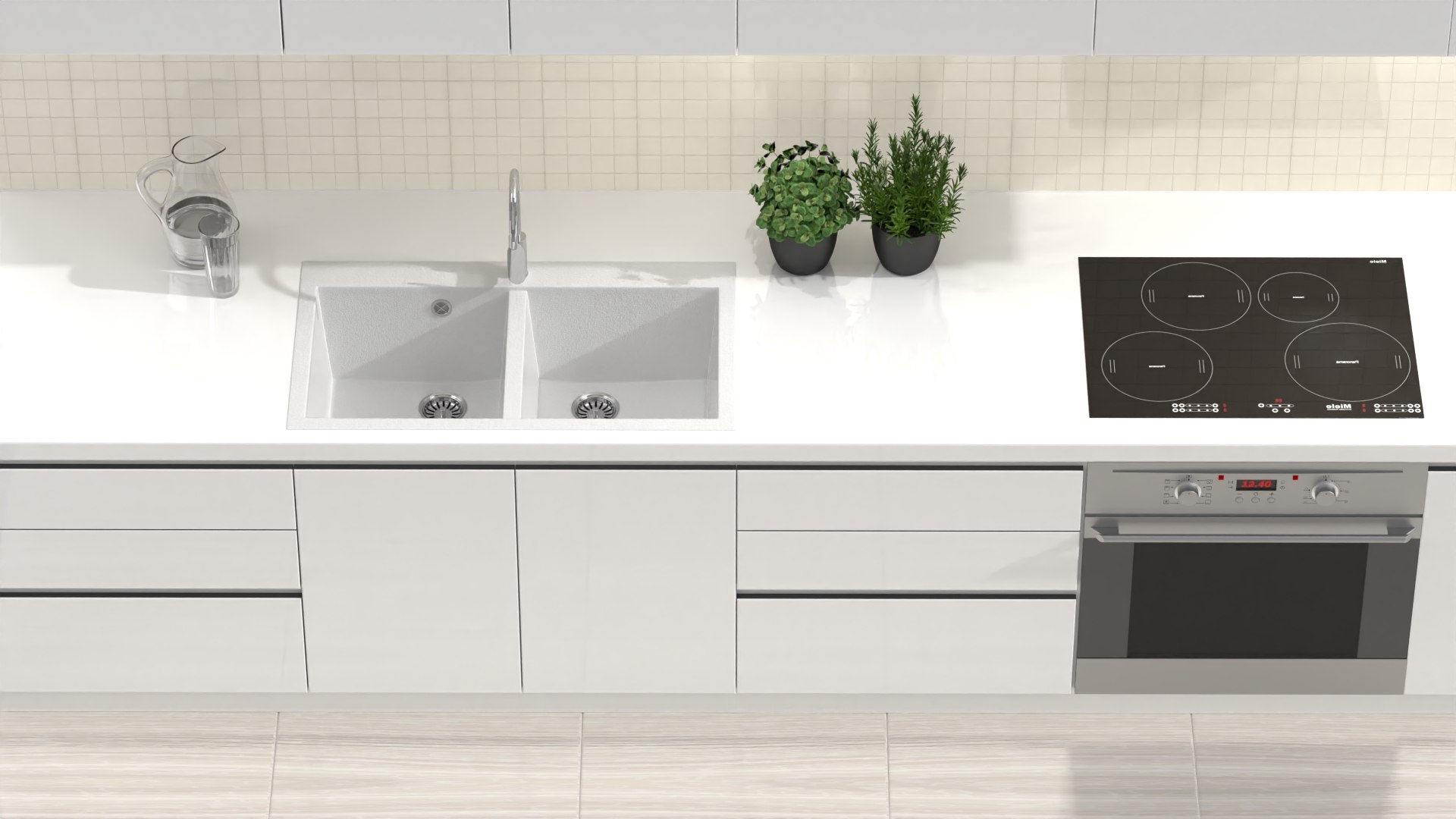 Kitchen Countertops And Cabinets 3D Model - TurboSquid 1919341