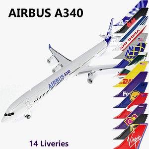 Airbus A340 Collection with 14 Airlines