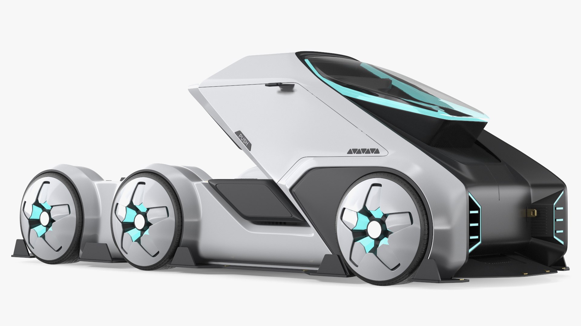 Sci-fi Truck White 3D model preview