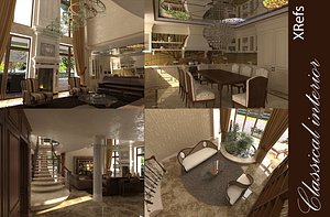 interior classic house 3d max