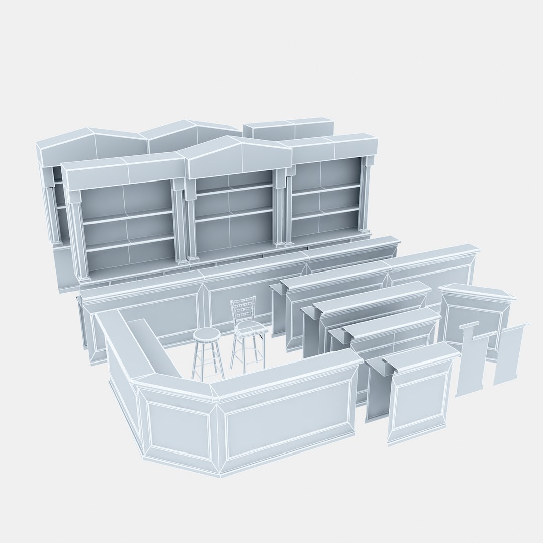 3D Retro Bar Model - TurboSquid 1424045