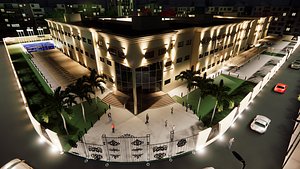 3D Revit-3DMAX School on Town 3D model