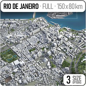 3D rio janeiro surrounding area model