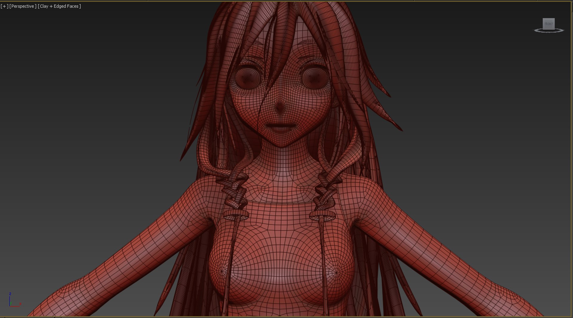 3D girl hair anime - TurboSquid 1464441