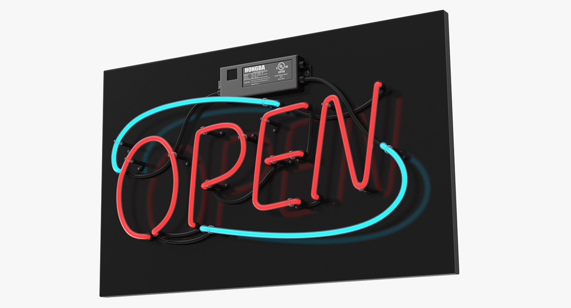 Neon Sign Open 3D model preview