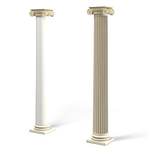 Ionic column classic flute leaf base capital plaster baroque renaissance