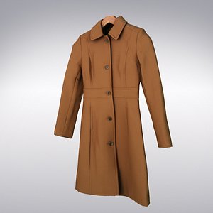 women s wool coat 3d model