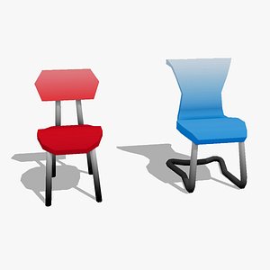Low poly simlpe chairs 3D