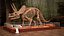 triceratops skeleton fossil rigged 3D