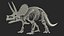 triceratops skeleton fossil rigged 3D