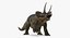 triceratops skeleton fossil rigged 3D