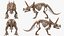 triceratops skeleton fossil rigged 3D