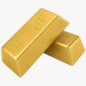 realistic gold bars 3D model