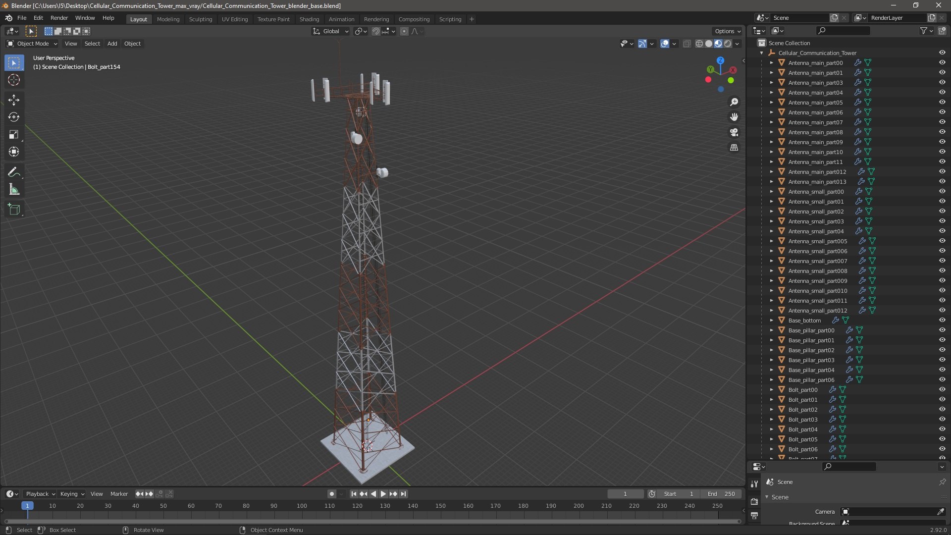 3D Cellular Communication Tower - TurboSquid 2199158