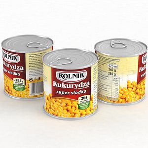 Food Can Rolnik Sweet Corn Maize 340g 2021 3D