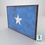 Old Picture Frame With Somalia Flag - Game Ready PBR Low-poly 3D Model