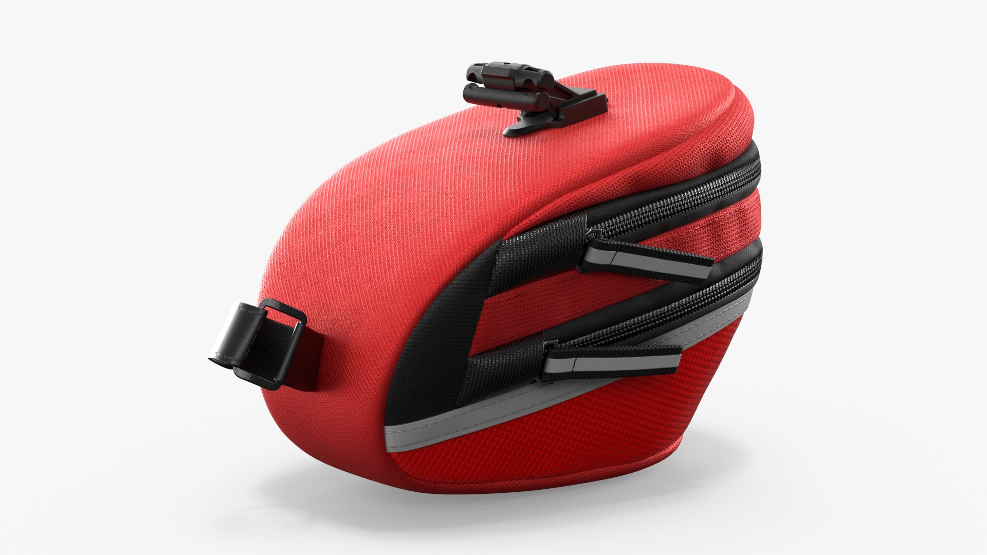 Bike Seat Pack Aerodynamic Design Red 3D model preview