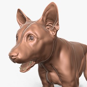 3D German Shepherd Puppy Primary Forms Zbrush Sculpt