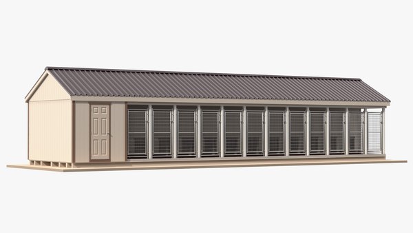 3D Commercial Dog Kennel With Storage Area - TurboSquid 1980938