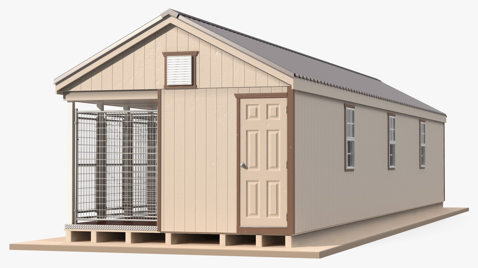 3D Commercial Dog Kennel With Storage Area TurboSquid 1980938