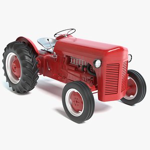 red tractor 3D model