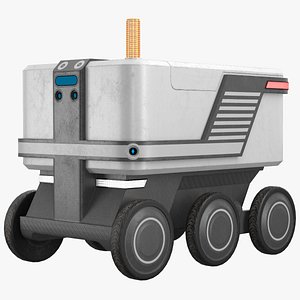 Delivery Courier Robot Low Poly PBR