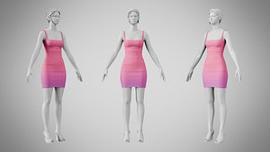 3D Dress 52 Cranberry model