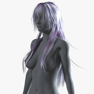 3D model realistical long anime woman