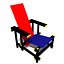 красный синий стул rietveld 1918